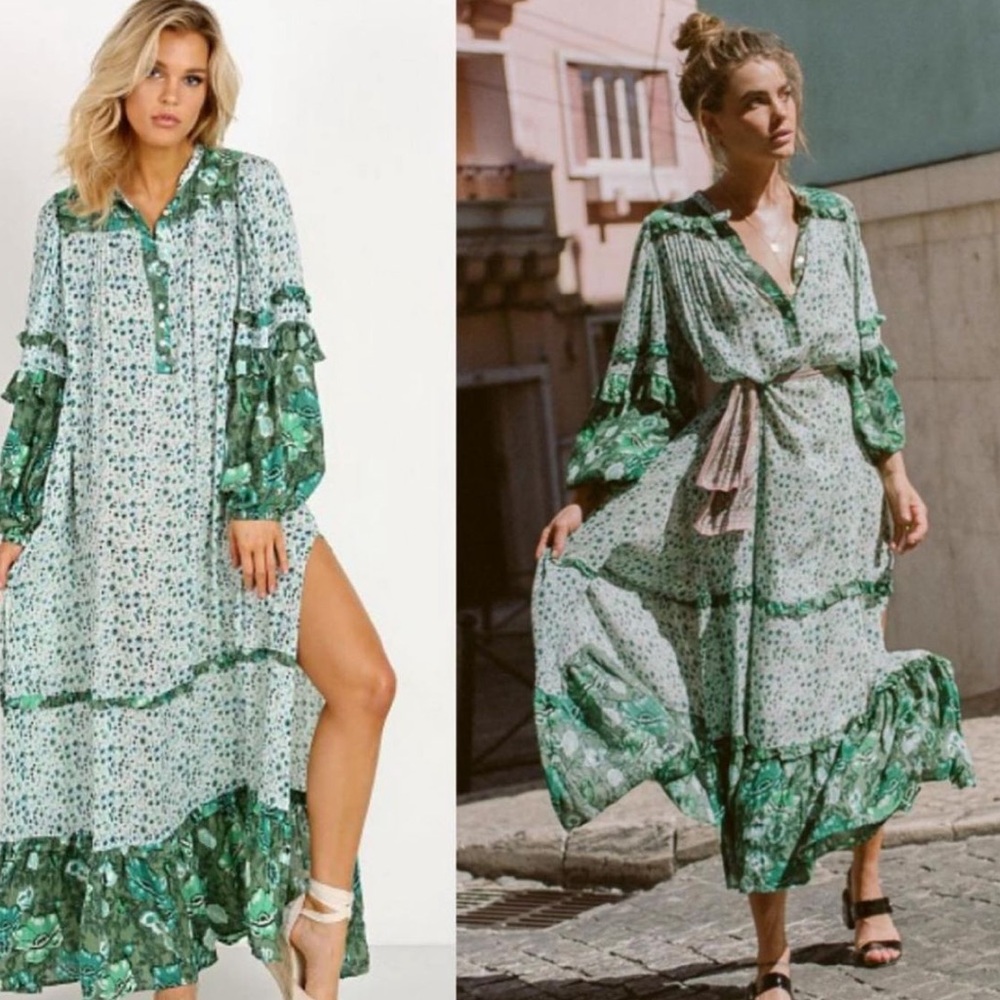 Spell & The gypsy Collective Winona Maxi Gown OG XS Perfect Condition! 💚💓 - Picture 1 of 2